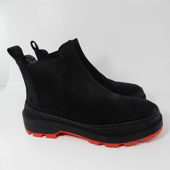 CAMPER Brutus Trek Ankle Chelsea Boots 35 5 Black Nubuck Red Michelin Sole NEW - Picture 8 of 15